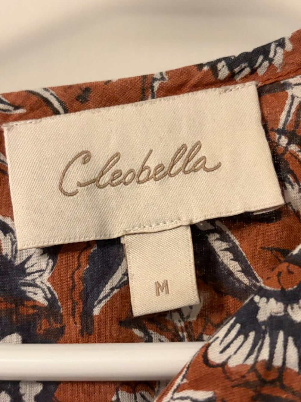 Cleobella Amy organic cotton peasant blouse sienna block size medium bohemian - Picture 8 of 11